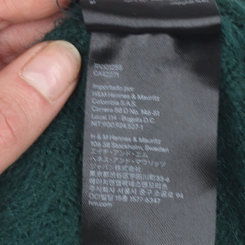 H&M Women's Green XS Crew Neck Long Sleeve Pullover Jumper