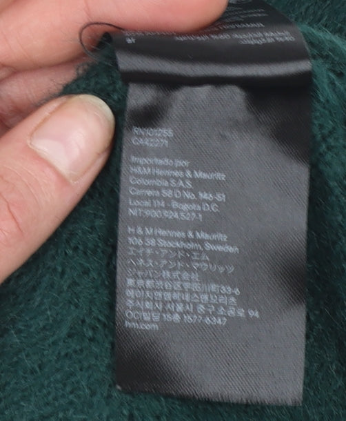 H&M Women's Green XS Crew Neck Long Sleeve Pullover Jumper