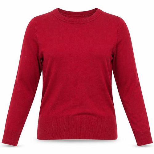Wallis Women Red Crew Neck Knit Jumper Size 8 Long Sleeve