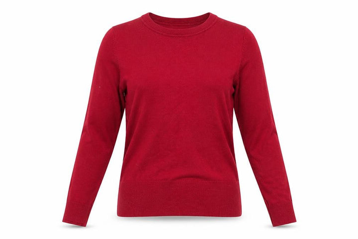 Wallis Women Red Crew Neck Knit Jumper Size 8 Long Sleeve