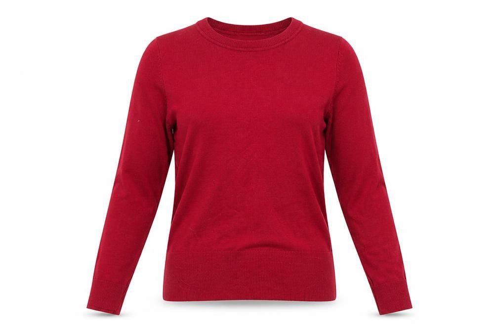 Wallis Women Red Crew Neck Knit Jumper Size 8 Long Sleeve