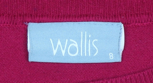 Wallis Women Red Crew Neck Knit Jumper Size 8 Long Sleeve