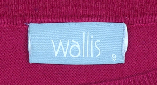 Wallis Women Red Crew Neck Knit Jumper Size 8 Long Sleeve