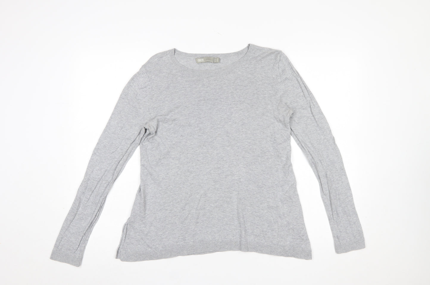 ASOS Women Grey Pullover Jumper UK 10 Long Sleeve Star Detail