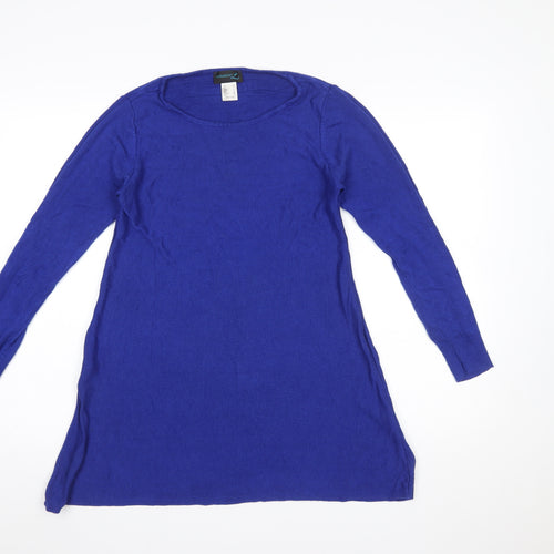 Creation L Women Blue Size 12 Tunic Knit Long Sleeve Jumper