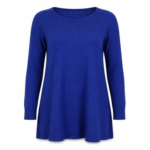 Creation L Women Blue Size 12 Tunic Knit Long Sleeve Jumper