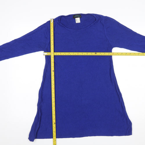 Creation L Women Blue Size 12 Tunic Knit Long Sleeve Jumper