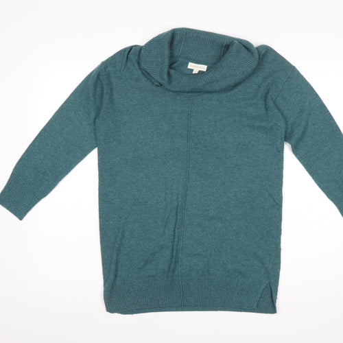 Monsoon Women’s Green Cowl Neck Wool Blend Long Sleeve Jumper Size S
