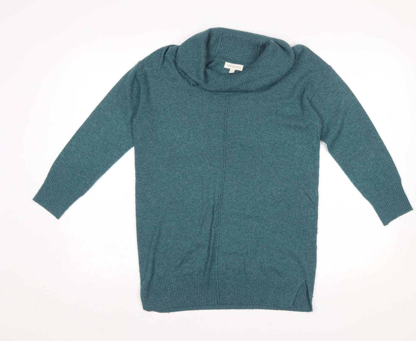 Monsoon Women’s Green Cowl Neck Wool Blend Long Sleeve Jumper Size S