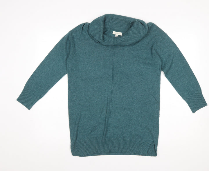Monsoon Women’s Green Cowl Neck Wool Blend Long Sleeve Jumper Size S