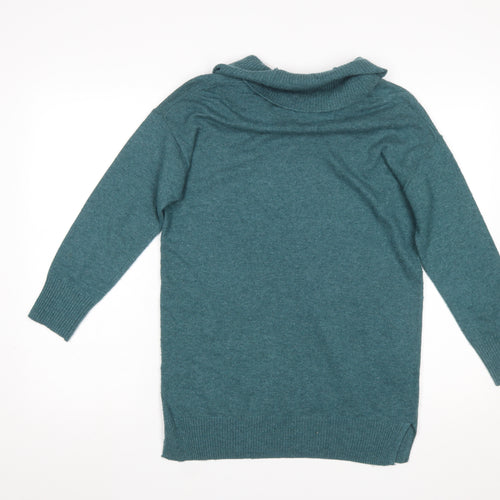 Monsoon Women’s Green Cowl Neck Wool Blend Long Sleeve Jumper Size S