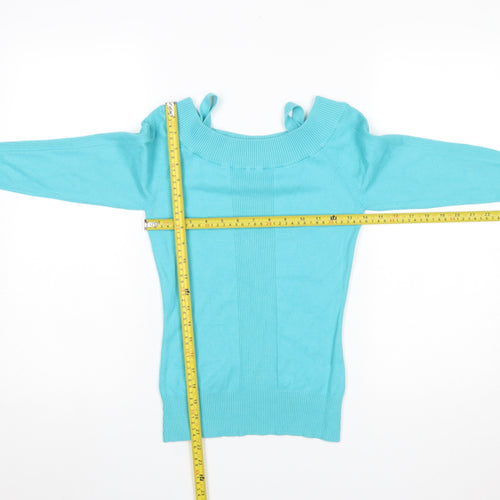 WEST ONE Women's Blue Boat Neck Cotton Jumper Size 10