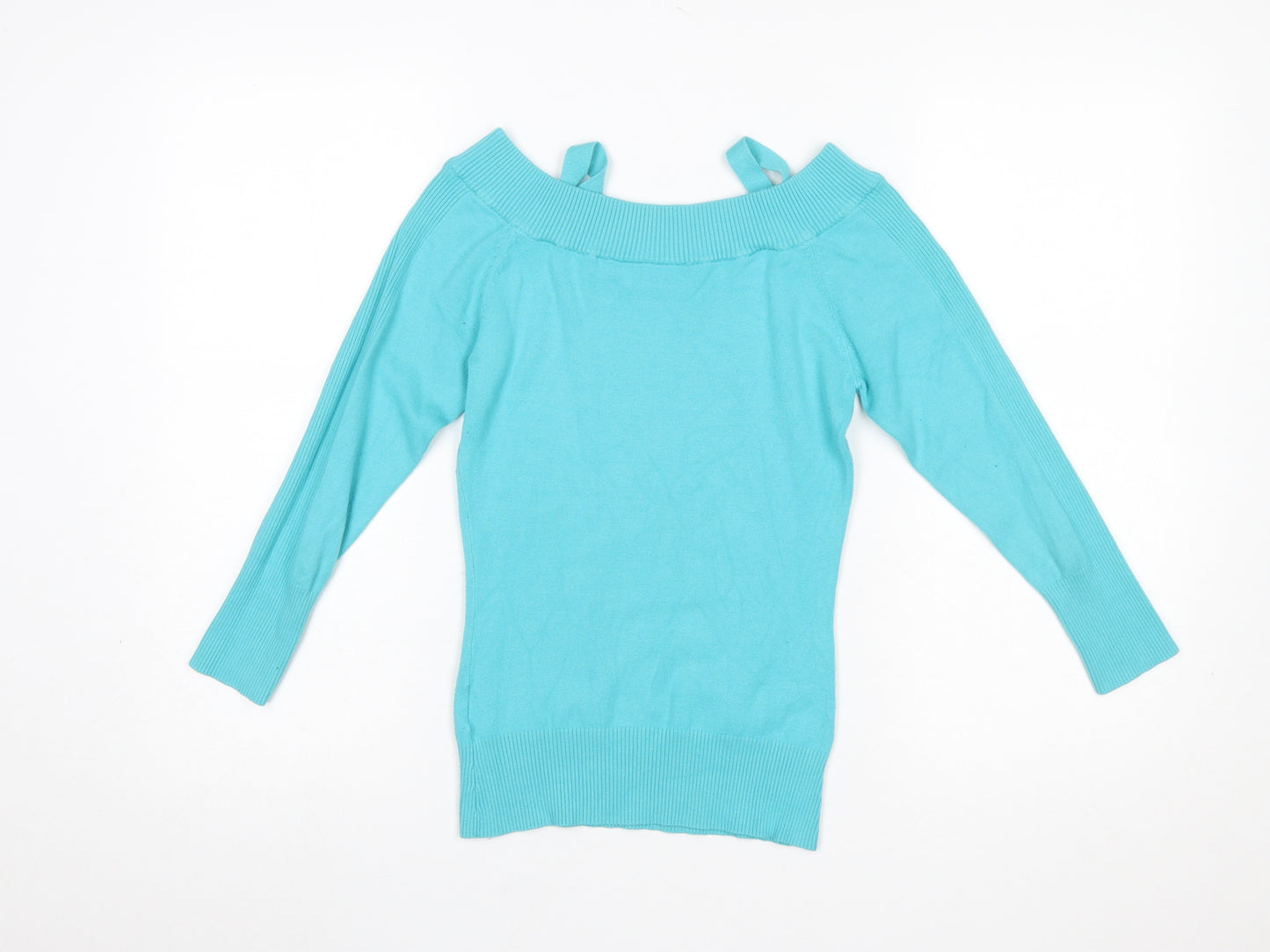 WEST ONE Women's Blue Boat Neck Cotton Jumper Size 10
