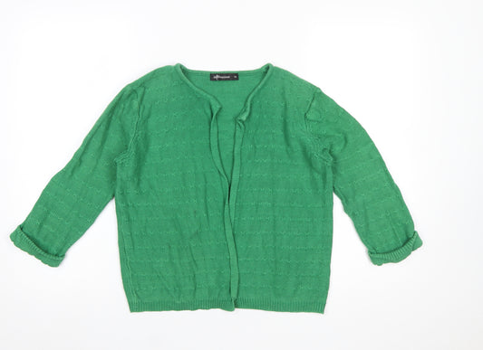 Internacionale Women’s Green Cotton Knit Cardigan Size 10