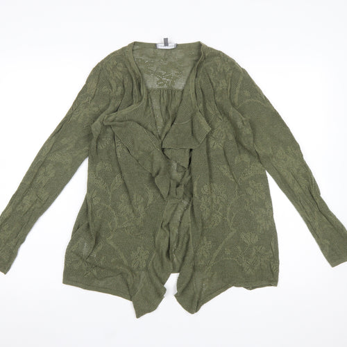 Laura Ashley Women's Green Open Knit Cotton Cardigan UK 12