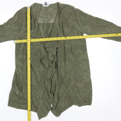 Laura Ashley Women's Green Open Knit Cotton Cardigan UK 12