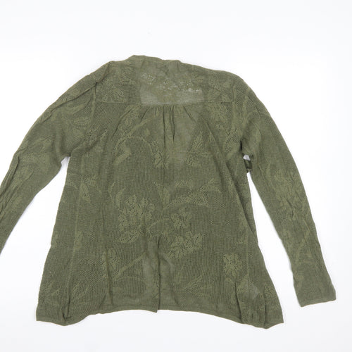 Laura Ashley Women's Green Open Knit Cotton Cardigan UK 12