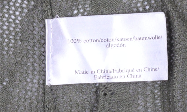 Laura Ashley Women's Green Open Knit Cotton Cardigan UK 12