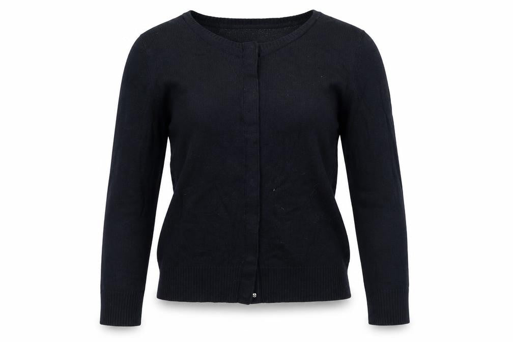 Front view of Great Plains Women's Black Knit Cotton Cardigan S