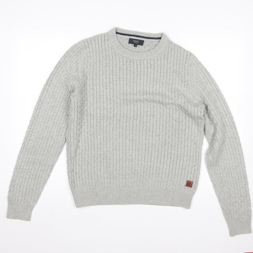 Next Men’s Grey Cable Knit Crew Neck Jumper Size S