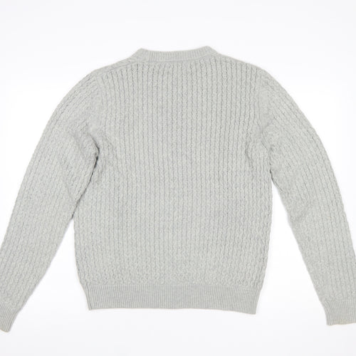 Next Men’s Grey Cable Knit Crew Neck Jumper Size S