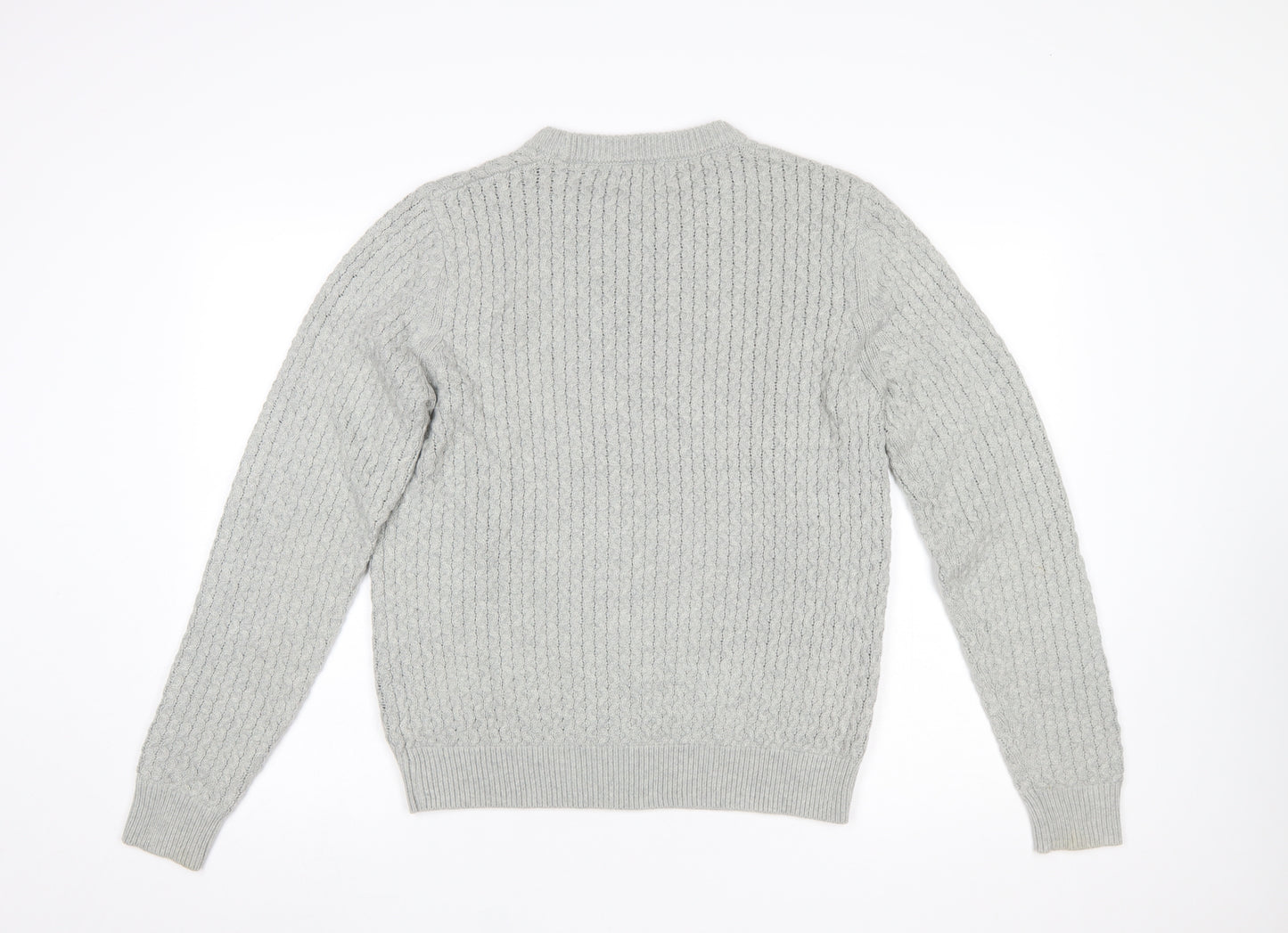 Next Men’s Grey Cable Knit Crew Neck Jumper Size S