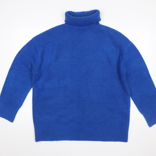 Zara Womens Blue Roll Neck Long Sleeve Pullover Jumper Size S