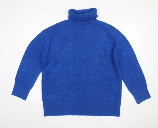 Zara Womens Blue Roll Neck Long Sleeve Pullover Jumper Size S
