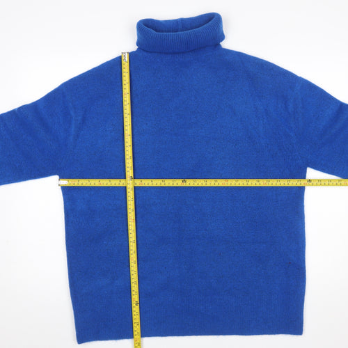Zara Womens Blue Roll Neck Long Sleeve Pullover Jumper Size S