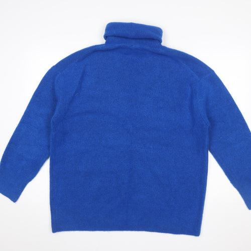 Zara Womens Blue Roll Neck Long Sleeve Pullover Jumper Size S
