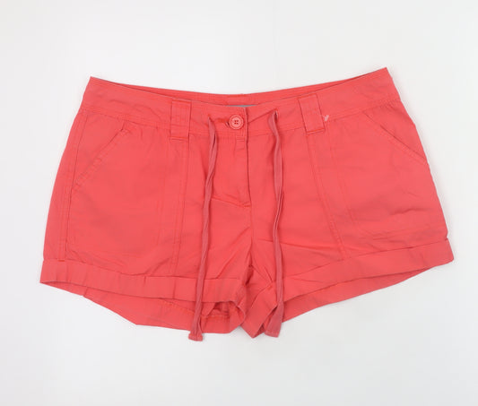Dorothy Perkins Womens Coral Cotton Chino Shorts Size 14