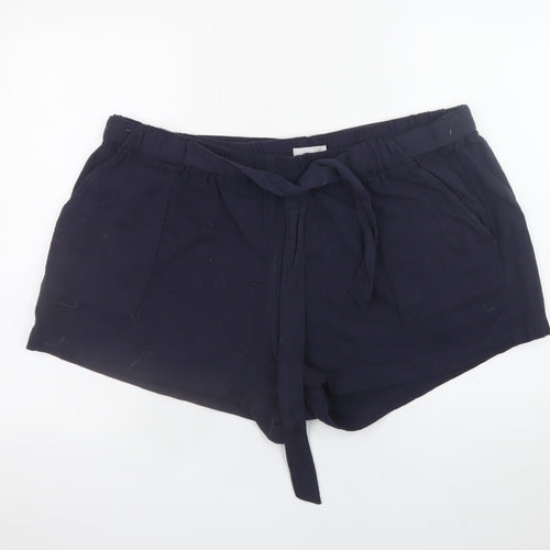 Marks and Spencer Women’s Black Cotton Paperbag Shorts Size 22