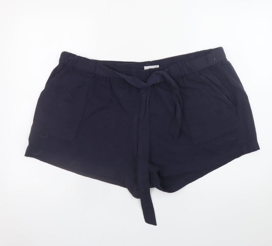 Marks and Spencer Women’s Black Cotton Paperbag Shorts Size 22