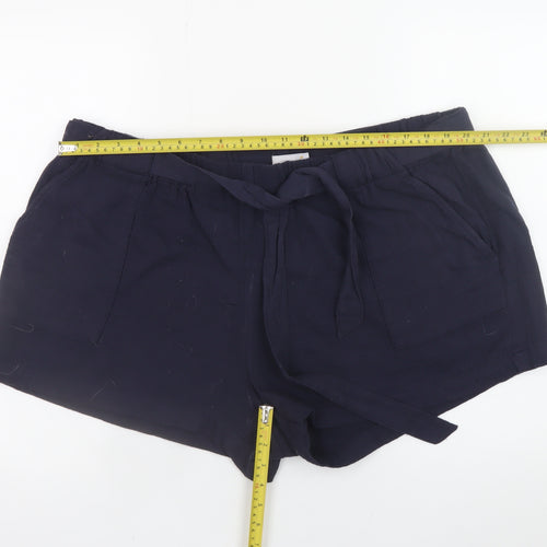 Marks and Spencer Women’s Black Cotton Paperbag Shorts Size 22