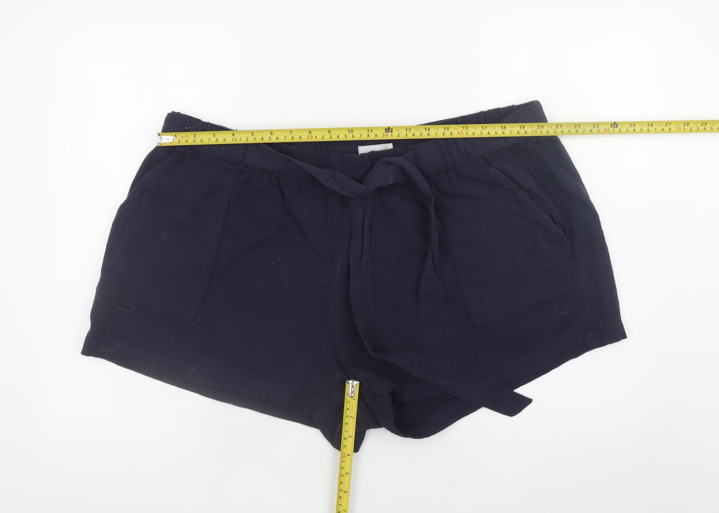 Marks and Spencer Women’s Black Cotton Paperbag Shorts Size 22