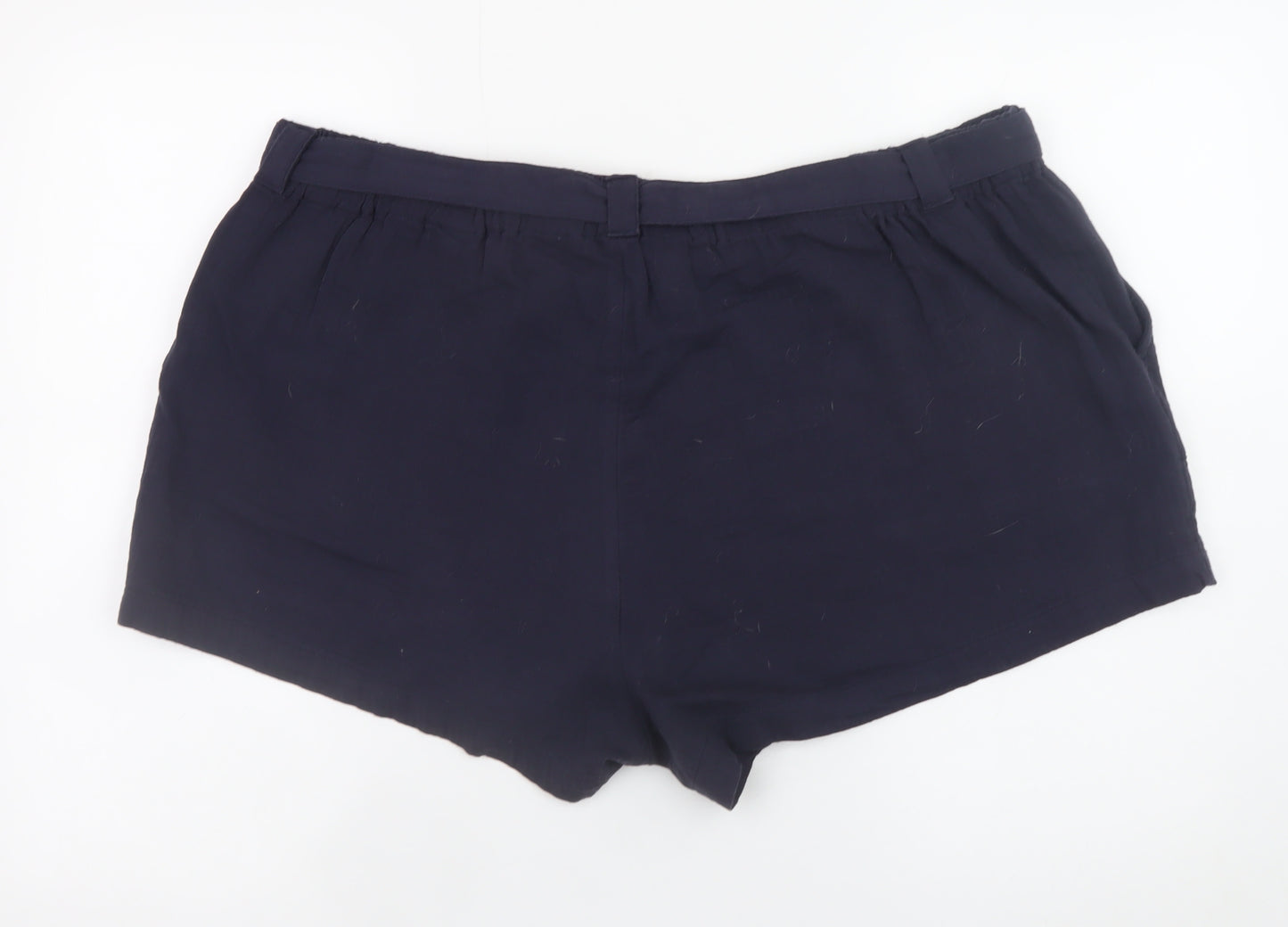 Marks and Spencer Women’s Black Cotton Paperbag Shorts Size 22