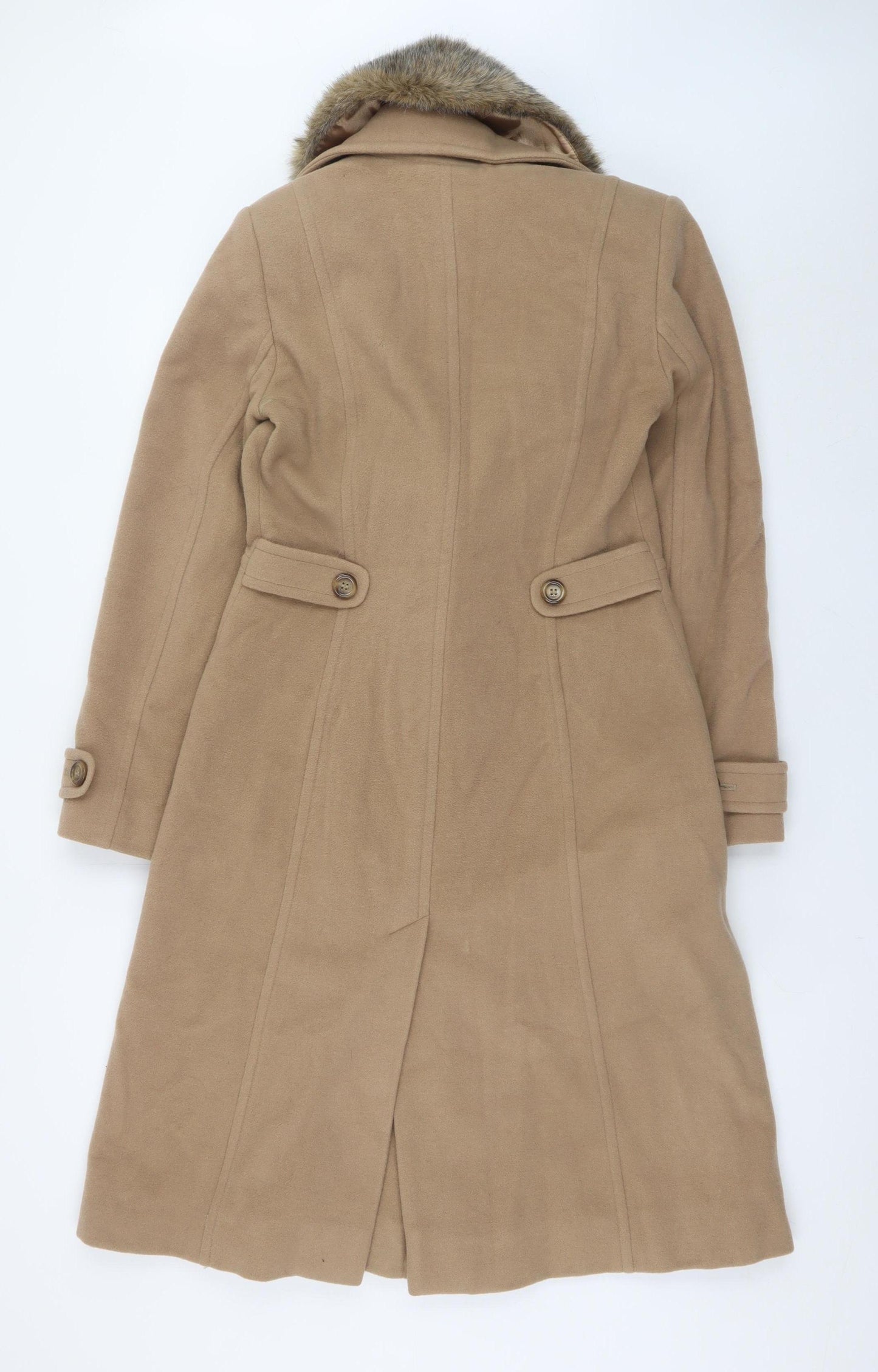 Precis Petite Women's Beige Wool Cashmere Long Coat UK 8