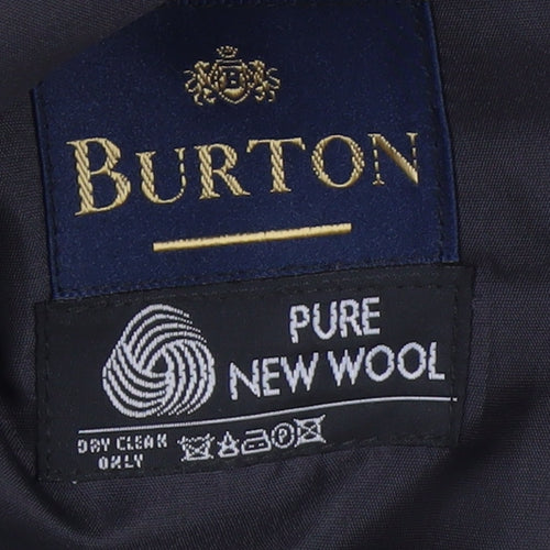 Burton Men's Black Houndstooth Wool Blazer Jacket 36R