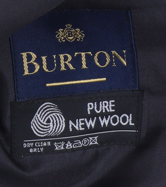 Burton Men's Black Houndstooth Wool Blazer Jacket 36R