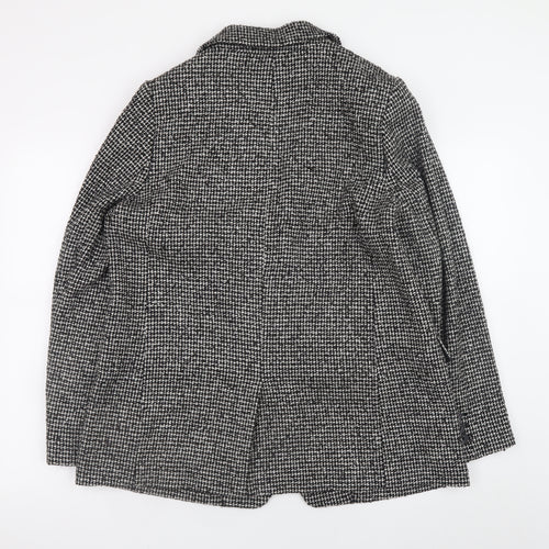 Marks and Spencer Women's Black Herringbone Blazer Jacket Size 14