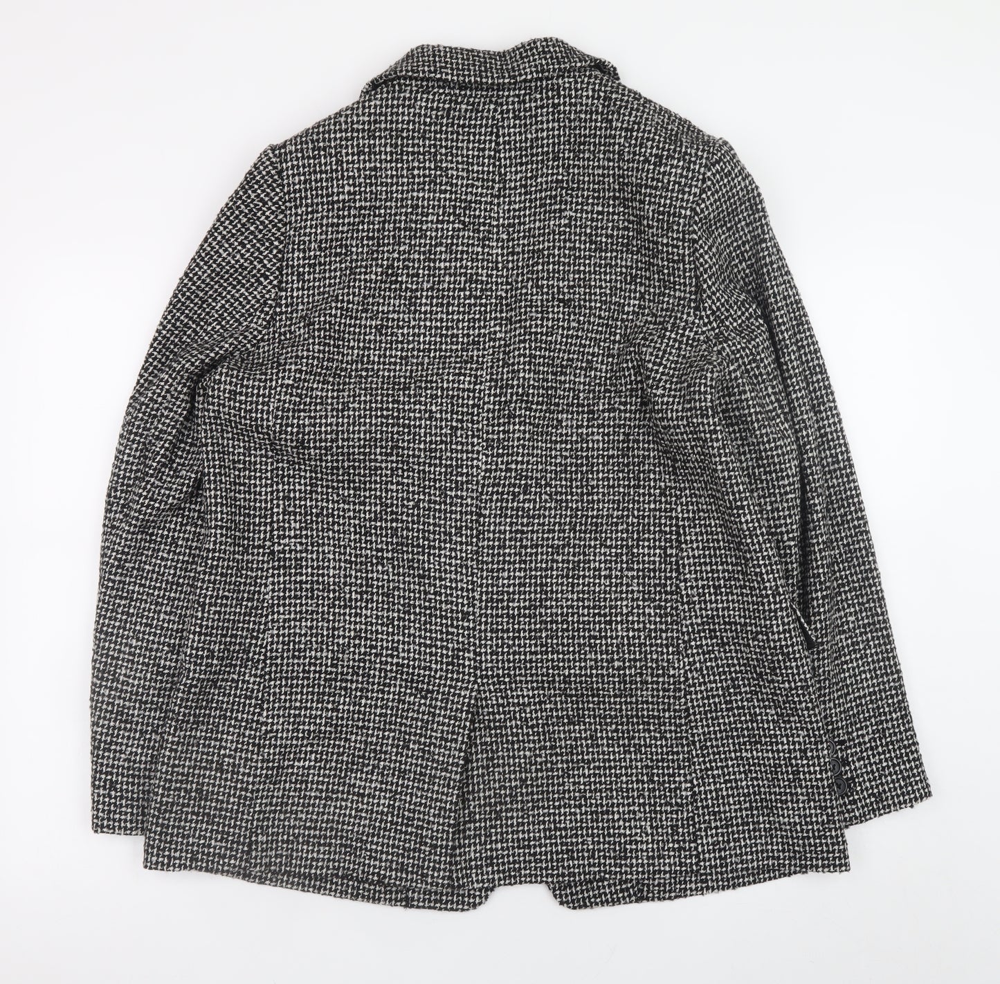 Marks and Spencer Women's Black Herringbone Blazer Jacket Size 14