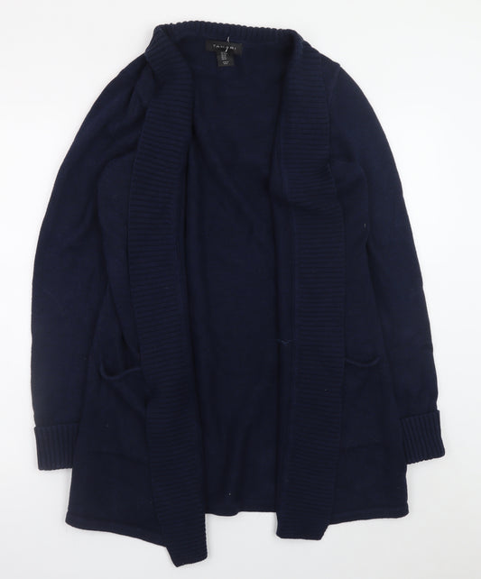 Tahari Women's Navy Blue Medium Open Front Cardigan Knit Jumper