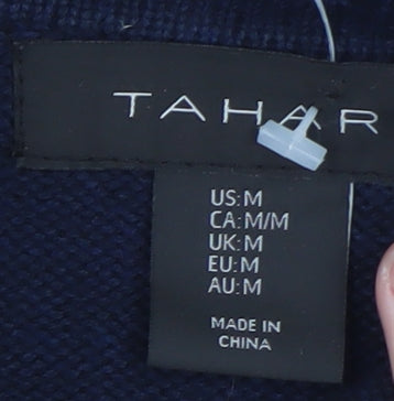 Tahari Women's Navy Blue Medium Open Front Cardigan Knit Jumper