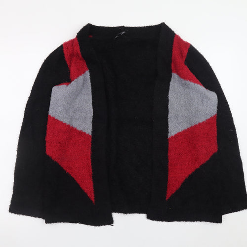 Next Womens Black Red Grey Geometric Cardigan Small Knitwear