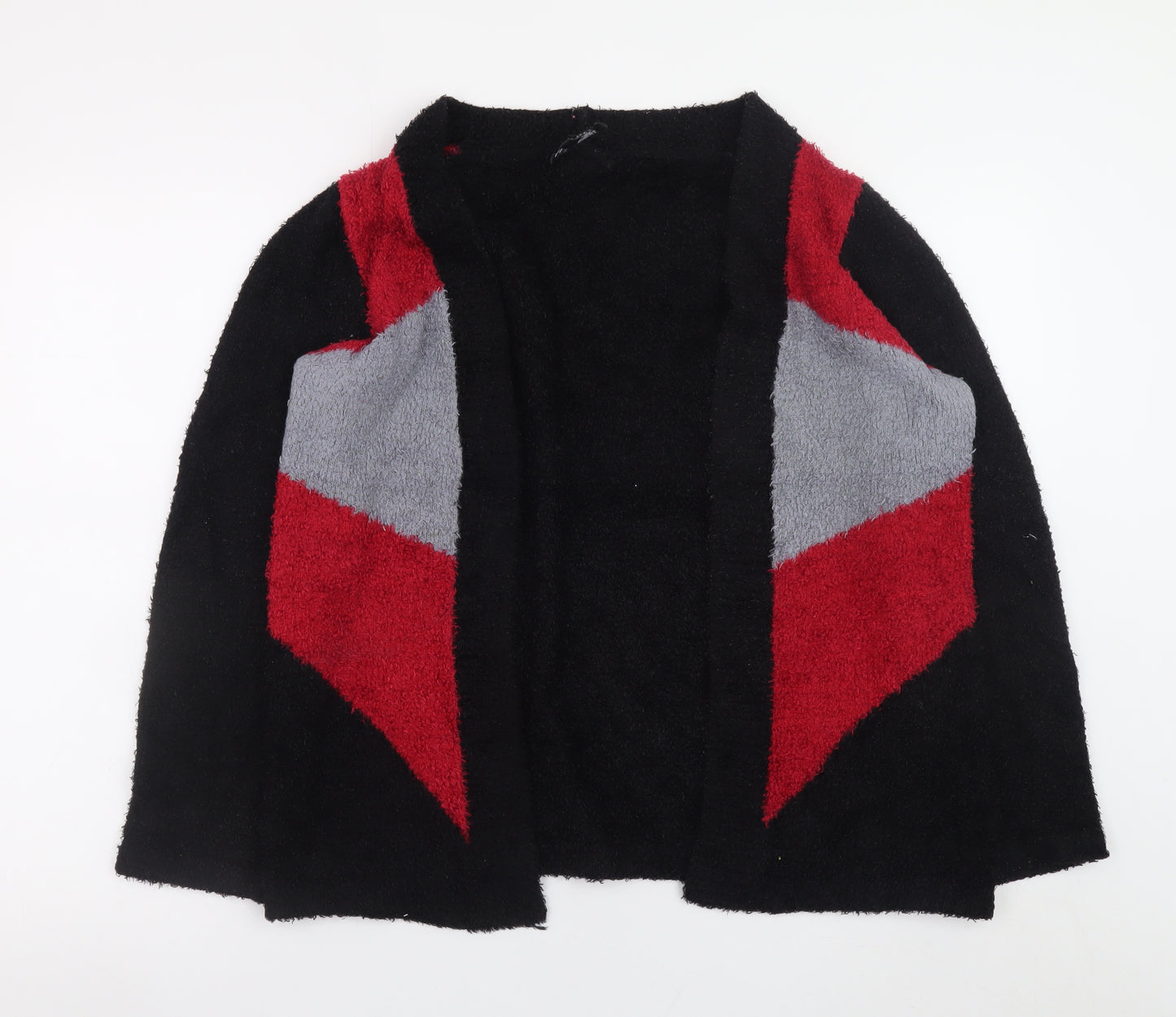 Next Womens Black Red Grey Geometric Cardigan Small Knitwear