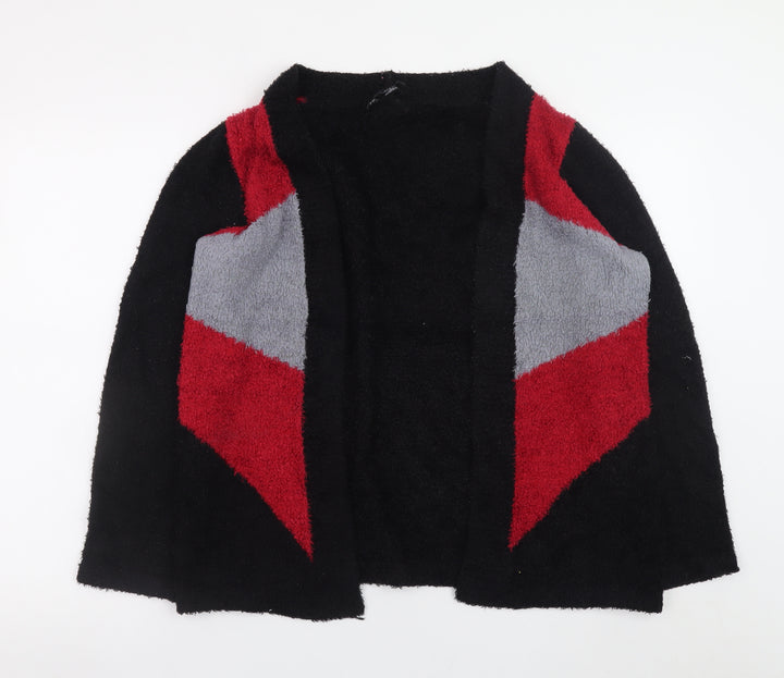 Next Womens Black Red Grey Geometric Cardigan Small Knitwear