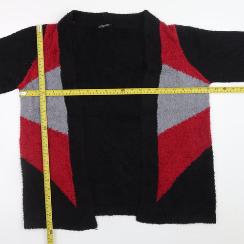 Next Womens Black Red Grey Geometric Cardigan Small Knitwear