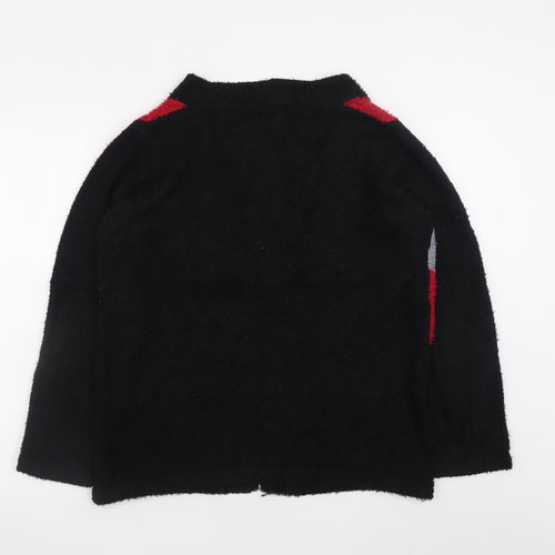 Next Womens Black Red Grey Geometric Cardigan Small Knitwear