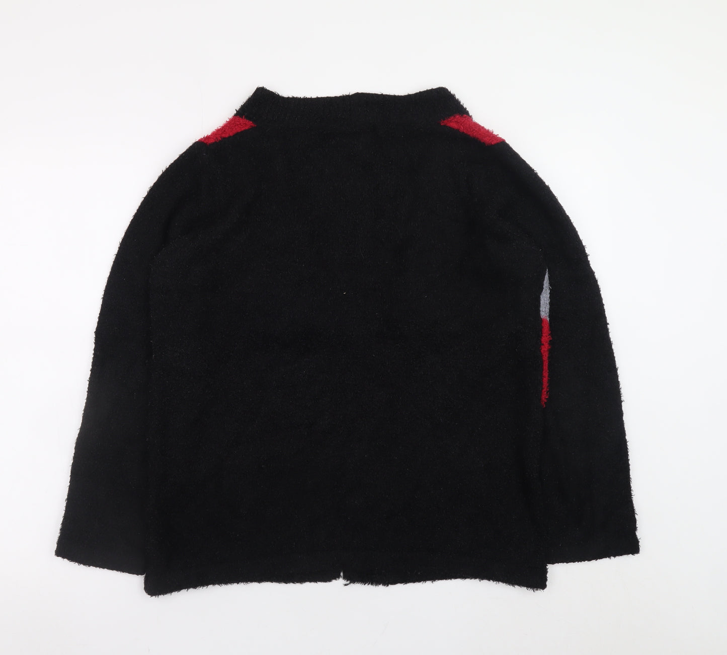 Next Womens Black Red Grey Geometric Cardigan Small Knitwear