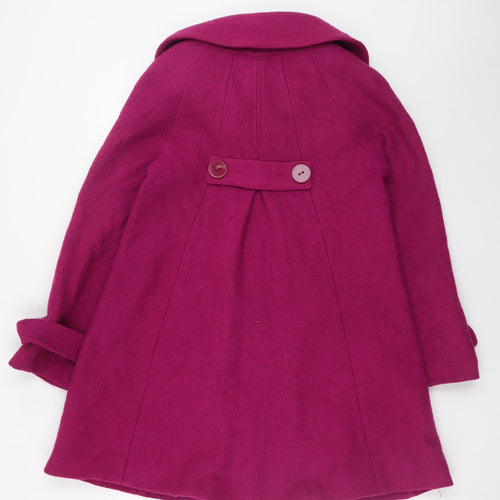 H&M Women's Pink Wool Blend Mid-Length Overcoat Size 6
